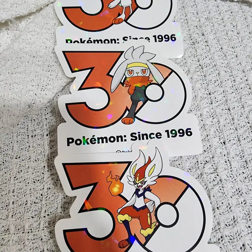 [BUNJANG] Pokemon 30th Anniversary Sticker Set: Scorbunny, Raboot, Cinderace / 포켓몬 30주년 스티커 염버니 , 래비풋 , 에이스번 팝니다 :)