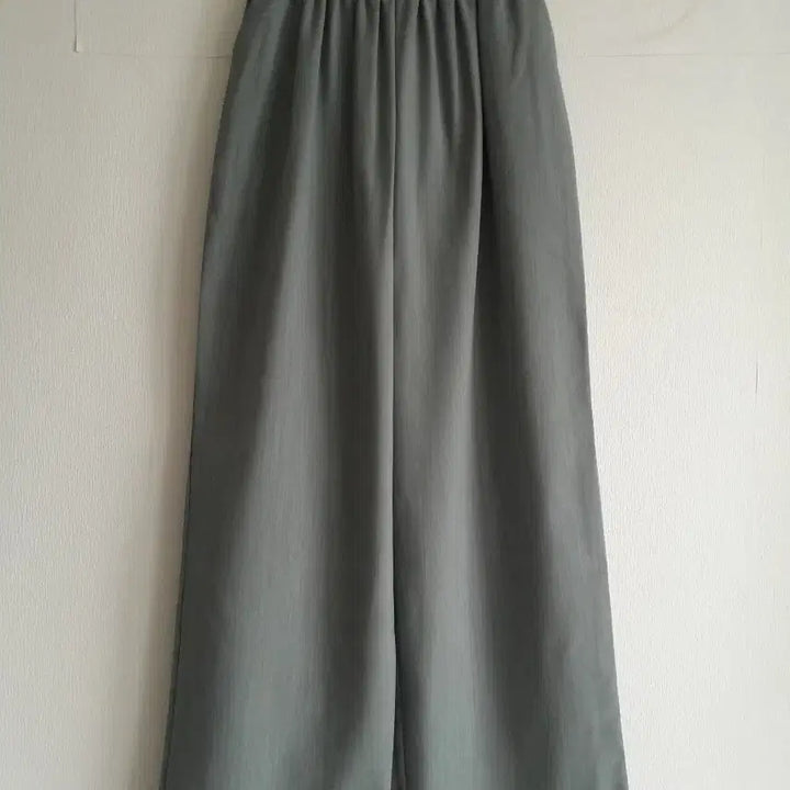 [BUNJANG] Light Khaki Waist Banding Band Wide Pants / 연카키 허리밴딩 와이드 팬츠