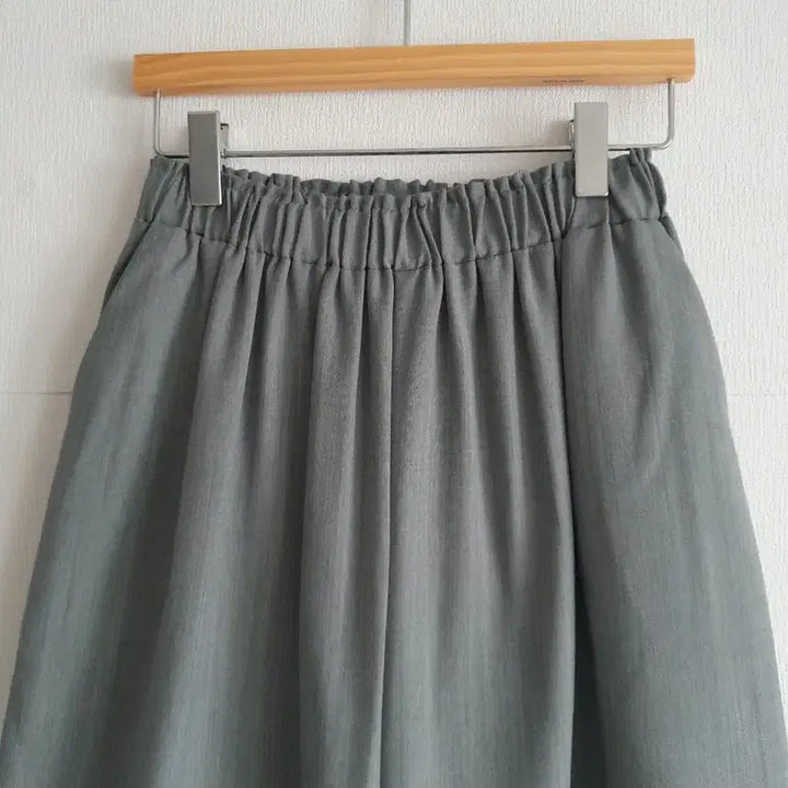 [BUNJANG] Light Khaki Waist Banding Band Wide Pants / 연카키 허리밴딩 와이드 팬츠