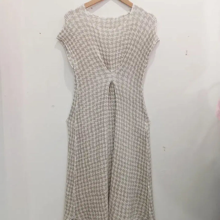 [BUNJANG] SPECCHIO Houndstooth Pleated Dress / 스피치오 하운드투스 플리츠원피스