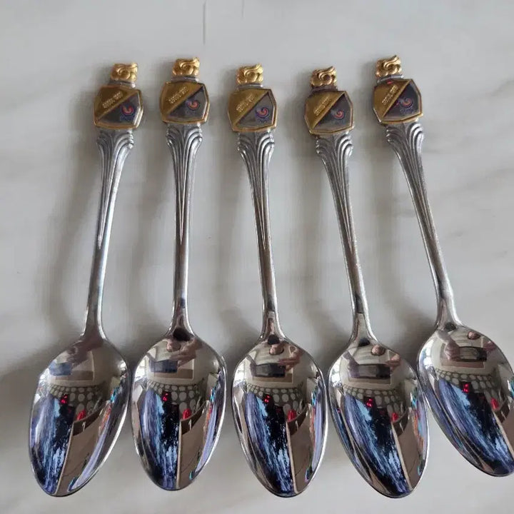 [BUNJANG] Vintage Seoul Olympics Commemorative Spoon Set (5 Pieces) / 빈티지 서울올림픽 기념 스푼 5개