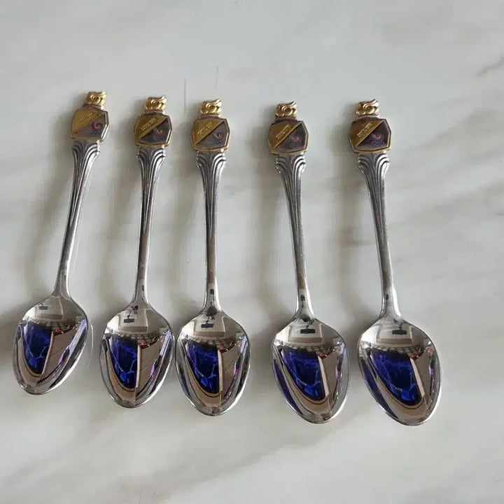 [BUNJANG] Vintage Seoul Olympics Commemorative Spoon Set (5 Pieces) / 빈티지 서울올림픽 기념 스푼 5개