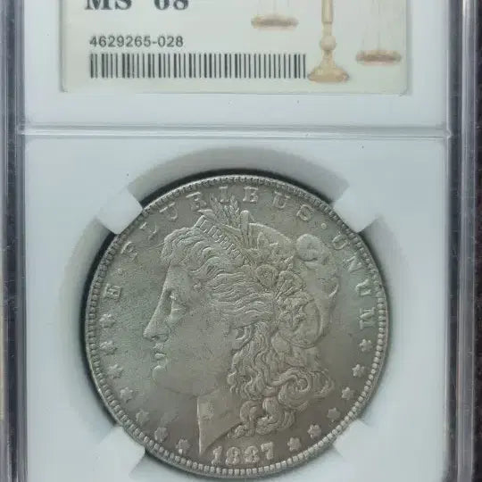 [SOLD OUT] 1887년 MS68 모건 실버 달러 주화 MS68