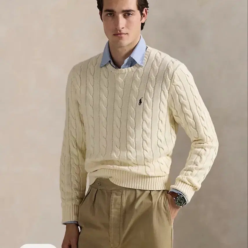 [BUNJANG] Polo Cable Knit Cotton Sweater XL / 폴로 케이블 니트(드라이 완료!!!)