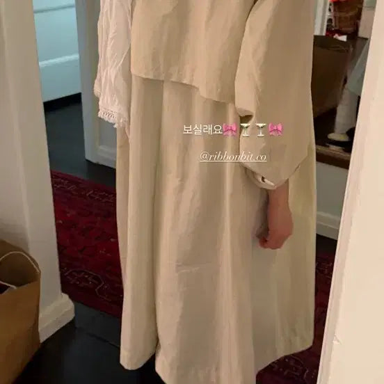 [BUNJANG] Rieobbit Ivory Ribbon Coat / 리본빛 Rioe Coat