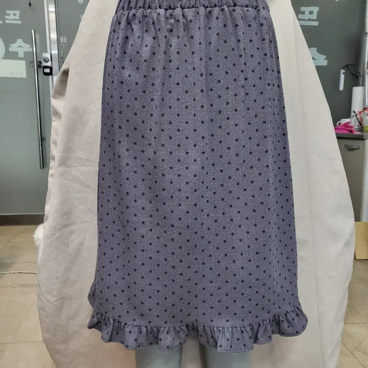 [BUNJANG] Polka Dot Frill Banding Midi Skirt / 도트 프릴 밴딩 스커트