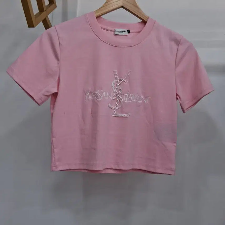 [BUNJANG] Pink Cropped Short Sleeve T-Shirt (Size 44-55) / 핑크 크롭 반팔 티셔츠 44~55 하자