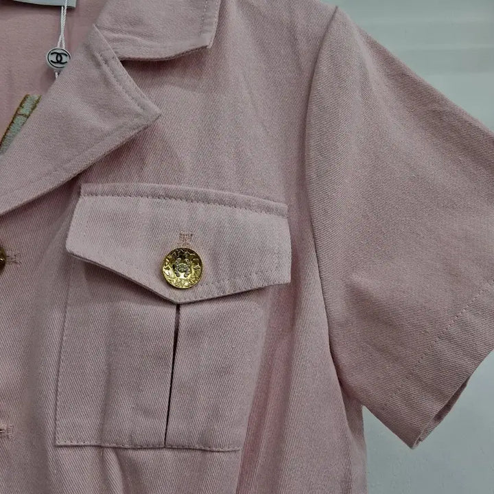 [BUNJANG] Pink Short Sleeve Jumpsuit / 핑크 숏 반팔 점프수트44~55