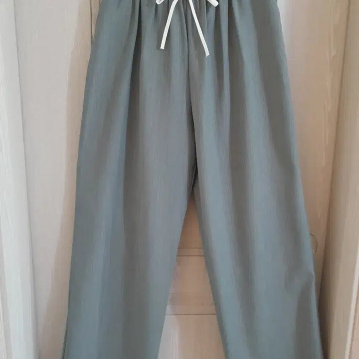 [BUNJANG] Khaki Color Block Waistband Wide Pants / 연카키배색밴딩 와이드 팬츠