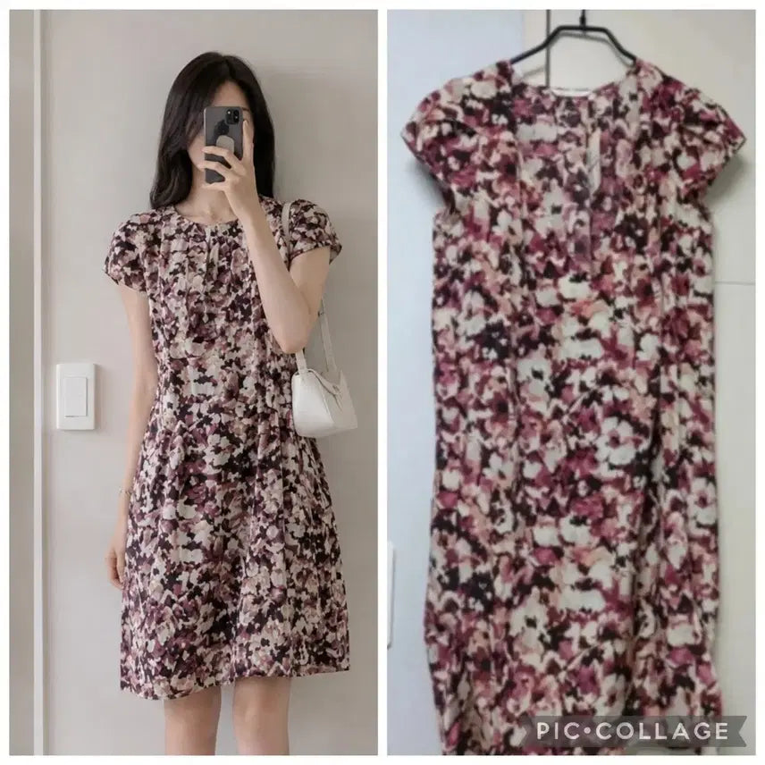 [SOLD OUT] 플라워 패턴 반팔 원피스