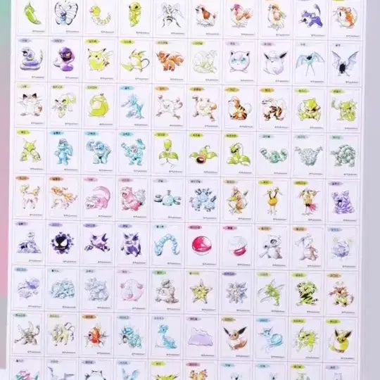 [BUNJANG] Pokemon Artwork Stick Seal (99 Types, Mewtwo Excluded) / 포켓몬 아트워크 신상띠부씰 (99종)