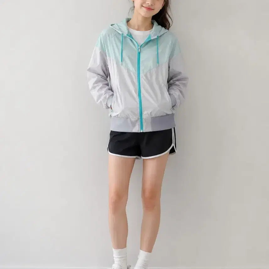 [BUNJANG] Nike Hooded Windbreaker Jacket + Shorts Gift Set / 나이키 후드 바람막이 자켓+반바지증정
