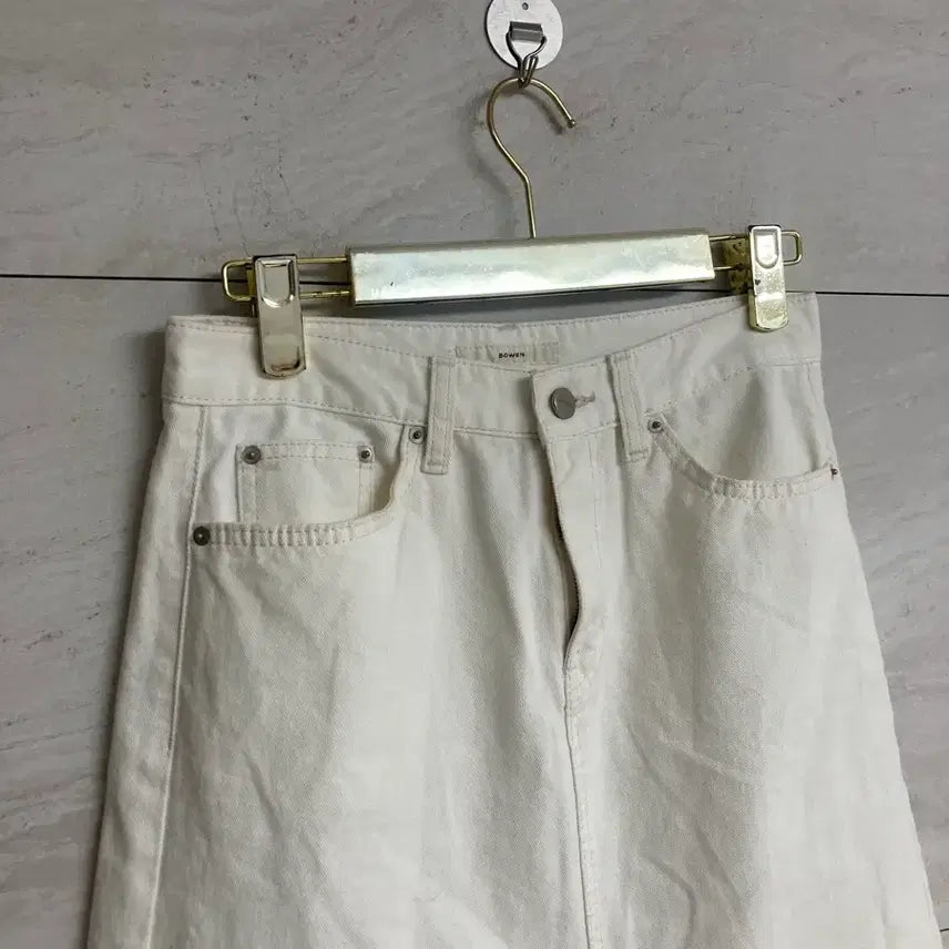 [BUNJANG] Bowen White Denim Long Skirt (M) / 화이트 데님 롱 스커트 보웬M