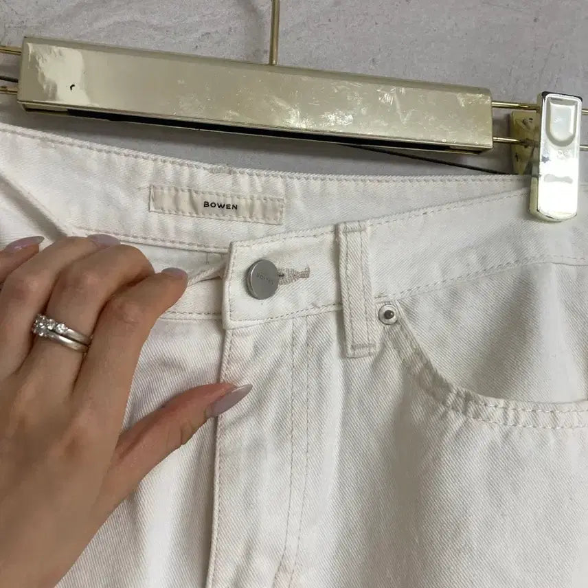 [BUNJANG] Bowen White Denim Long Skirt (M) / 화이트 데님 롱 스커트 보웬M