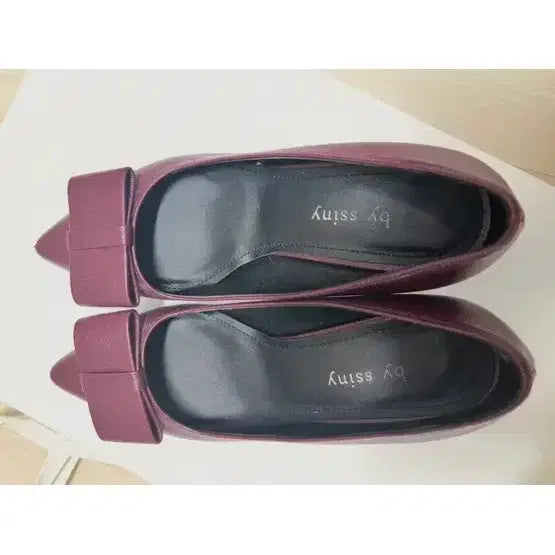 [BUNJANG] Byciny Ribbon Shoes Burgundy 225 / 바이씨니 리본슈즈 버건디 225