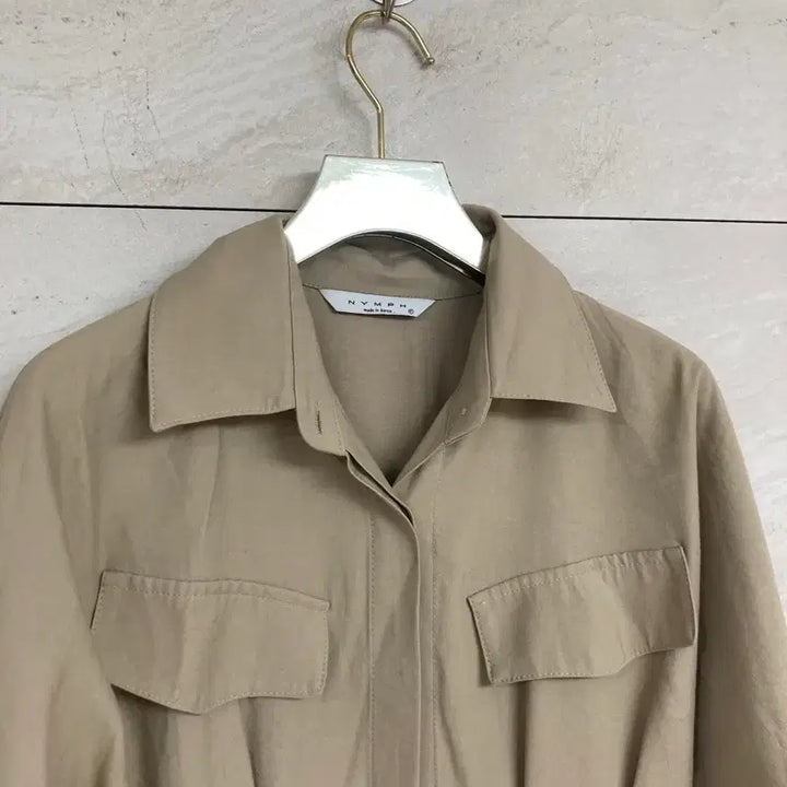 [BUNJANG] NIMPH &amp; GLOW Beige Shirt Long Dress / 님프앤글로우 셔츠원피스