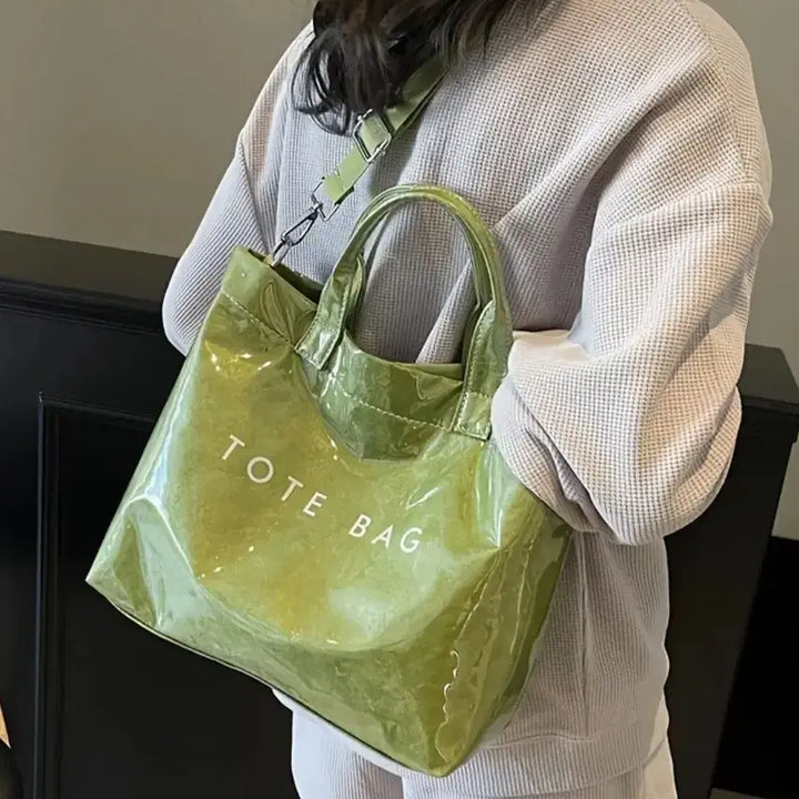 [BUNJANG] Perfect Lily Olive Green Dot Tote Shoulder Bag / Perfect Lily 올리브 그린 도트 겸 숄더백