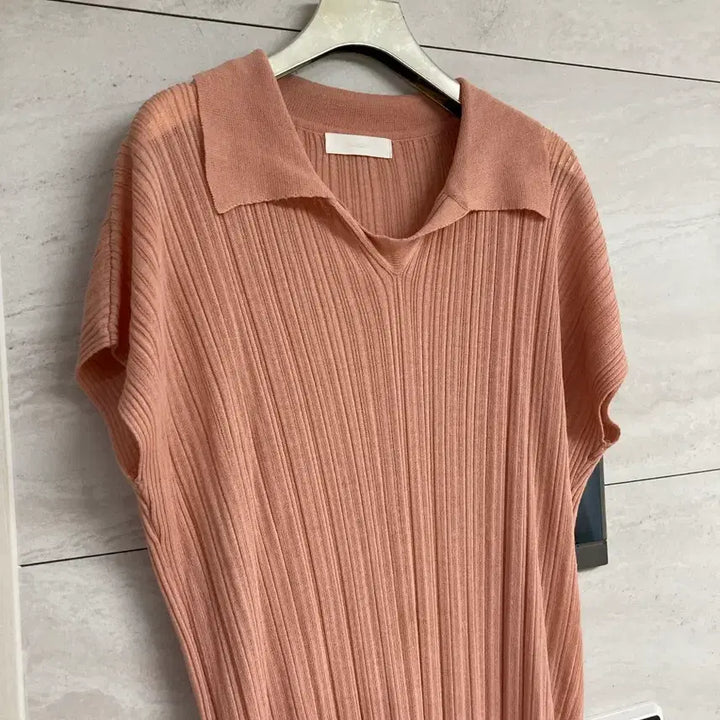 [SOLD OUT] 핑크 골지 롱 원피스 플리츠 원피스