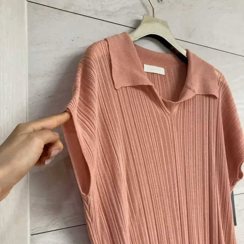 [SOLD OUT] 핑크 골지 롱 원피스 플리츠 원피스