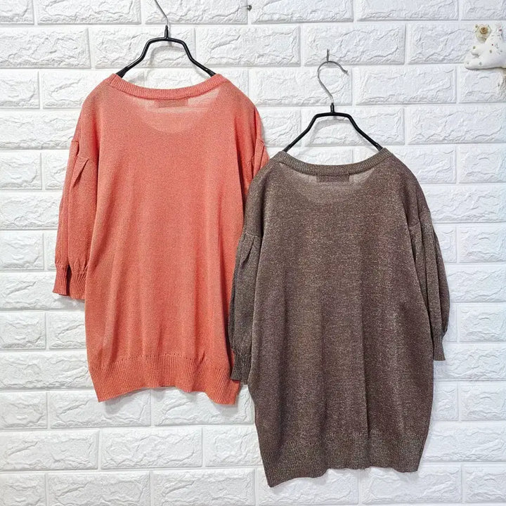 [BUNJANG] AIG Short Sleeve Knit Coral Brown / AIG 반팔 니트