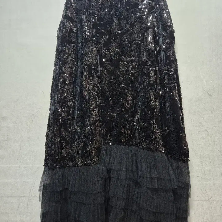 [BUNJANG] Double Standard Black Sequin Long Skirt / 더블 스탠다드 블랙 스팽글 롱 스커트