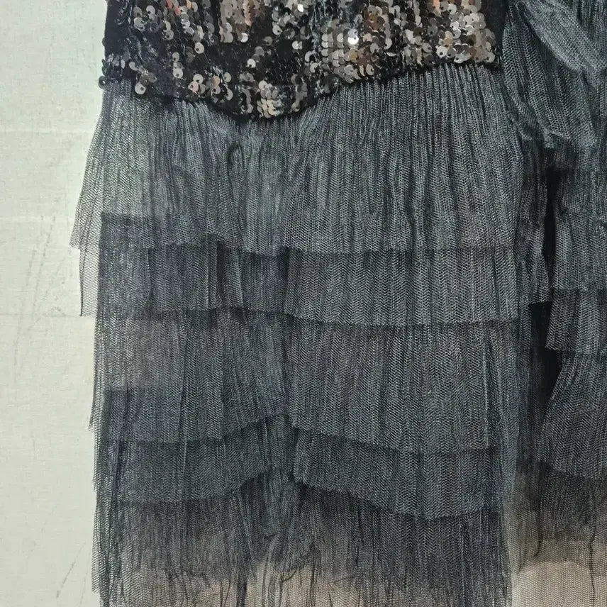 [BUNJANG] Double Standard Black Sequin Long Skirt / 더블 스탠다드 블랙 스팽글 롱 스커트