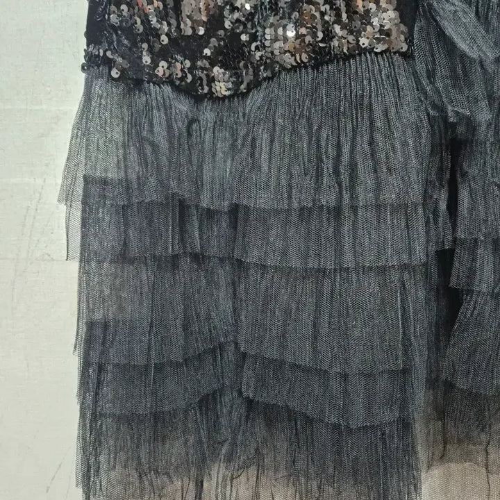 [BUNJANG] Double Standard Black Sequin Long Skirt / 더블 스탠다드 블랙 스팽글 롱 스커트