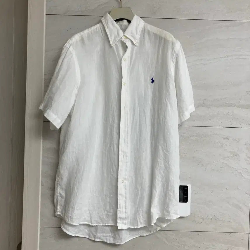 [BUNJANG] Polo Ralph Lauren Linen Short Sleeve Shirt White / 폴로 랄프로렌 린넨 반팔 셔츠 화이트
