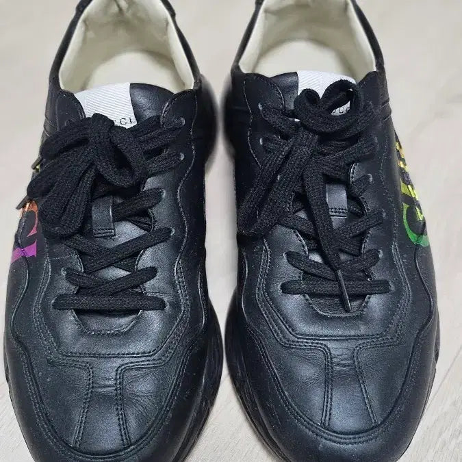 [BUNJANG] Gucci Rhyton Black Leather Sneakers / 구찌 라이톤 블랙 레더 스니커즈 270