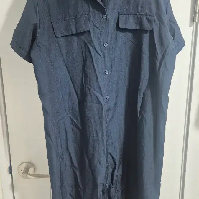 [BUNJANG] Navy Shirt Long Dress / 네이비 셔츠 롱원피스