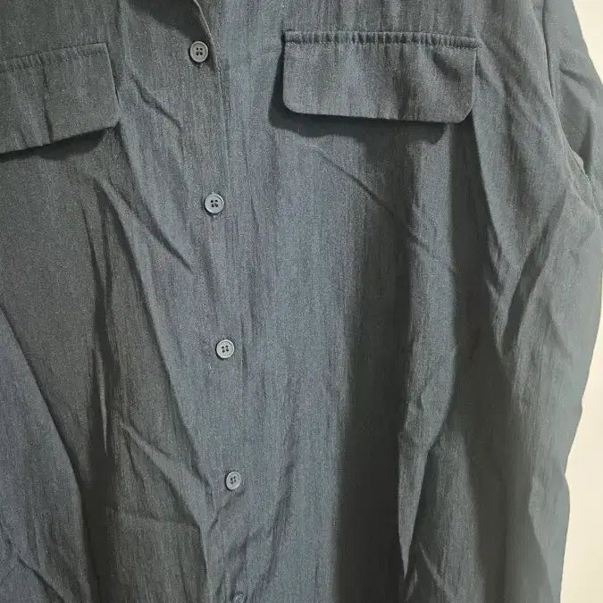 [BUNJANG] Navy Shirt Long Dress / 네이비 셔츠 롱원피스