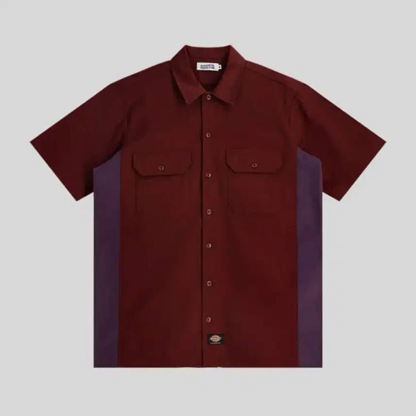 [BUNJANG] Anti Social Social Club x Dickies Collaboration Work Shirt Burgundy / 안티 소셜 소셜 클럽 x 디키즈 워크 셔츠 버건디