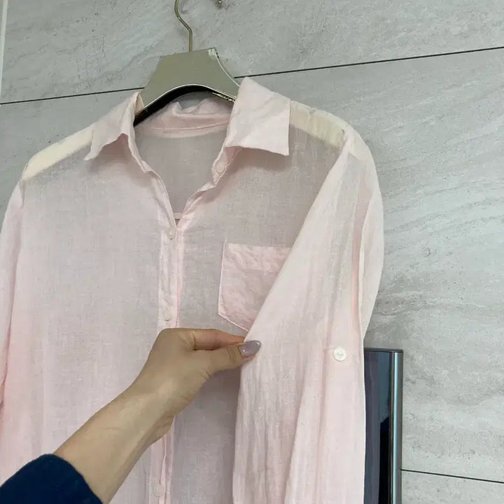 [BUNJANG] Cotton Gauze Roll-Up Shirt / 코튼 거즈 롤업셔츠