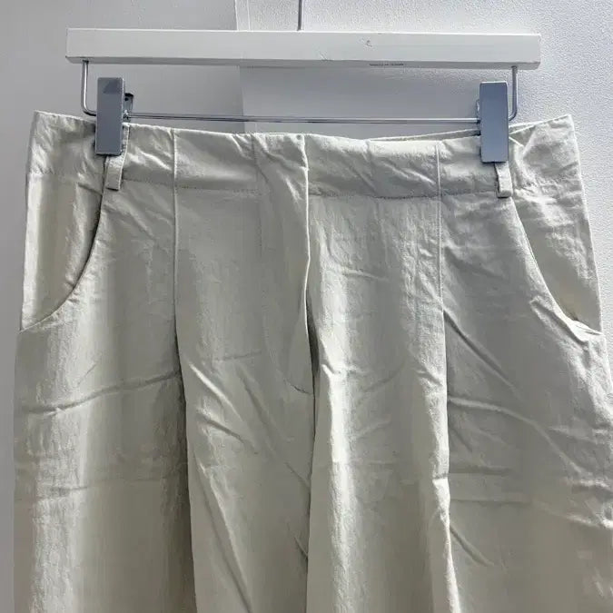 [BUNJANG] Nylon Wide Pants - Beige/Ivory / 나일론 와이드 팬츠 베이지 아이보리