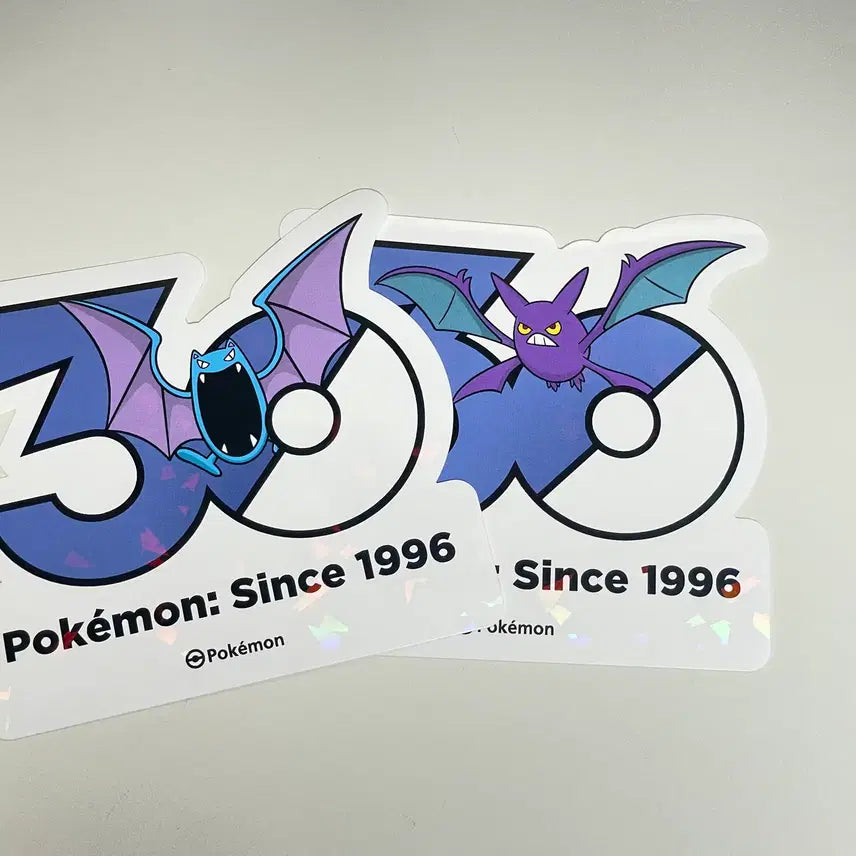 [BUNJANG] Pokemon 30th Anniversary Logo Sticker Golbat Crobat Evolution Set / 포켓몬 30주년 로고 스티커 골뱃 크로뱃 진화 세트