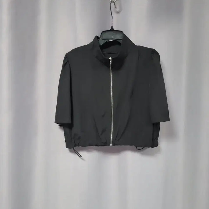 [BUNJANG] Spandex Crop Zip-Up Jacket / 스판 크롭 집업 자켓