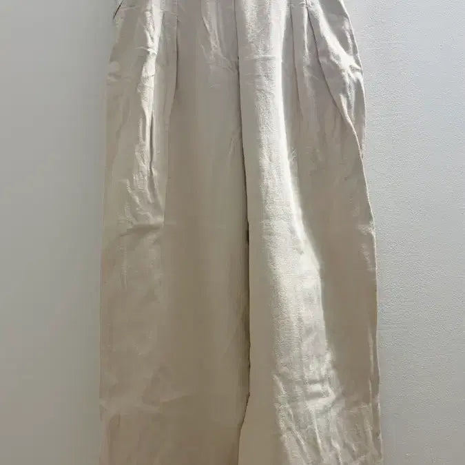 [BUNJANG] Ivory Beige Wide Linen Pants / 아이보리 베이지 와이드 린넨 팬츠