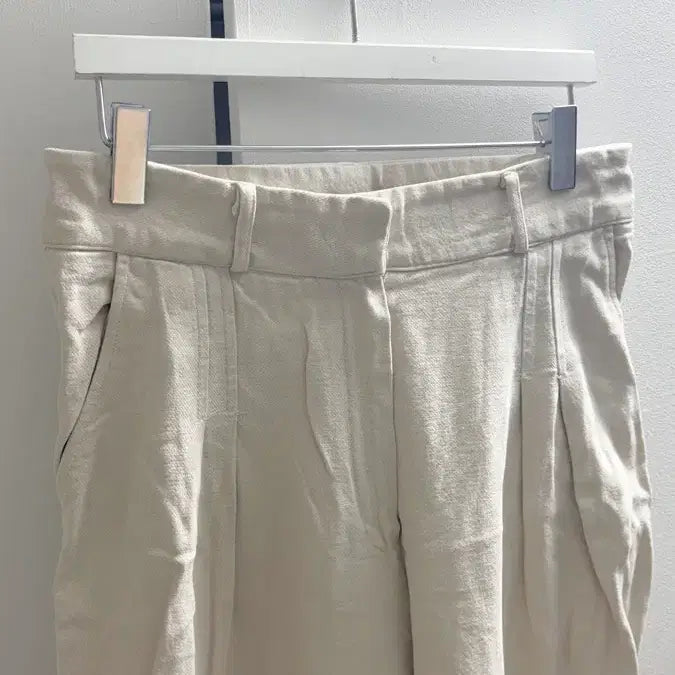 [BUNJANG] Ivory Beige Wide Linen Pants / 아이보리 베이지 와이드 린넨 팬츠