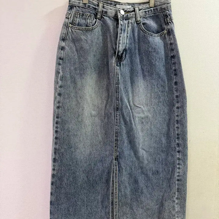 [BUNJANG] Light Wash Denim Long Skirt / 연청 롱 스커트