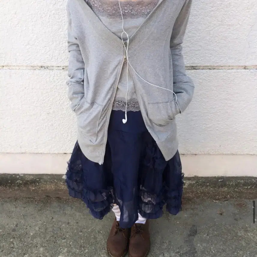 [BUNJANG] Neobine Frill Ring Sheer Skirt White / 너의빈  프릴링 시어 스커트 ( 화이트 ) 판매합니다