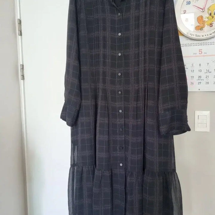 [BUNJANG] Karl Lagerfeld Check Long Shirt Dress / 칼 라거펠트 체크 롱 셔츠 원피스 88