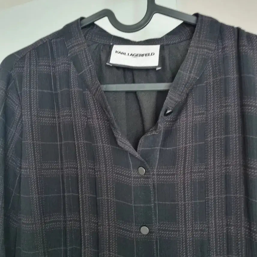 [BUNJANG] Karl Lagerfeld Check Long Shirt Dress / 칼 라거펠트 체크 롱 셔츠 원피스 88