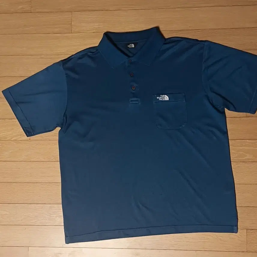 [BUNJANG] The North Face Pocket Short Sleeve Polo Shirt Blue / 노스페이스 포켓 반팔 카라티 블루