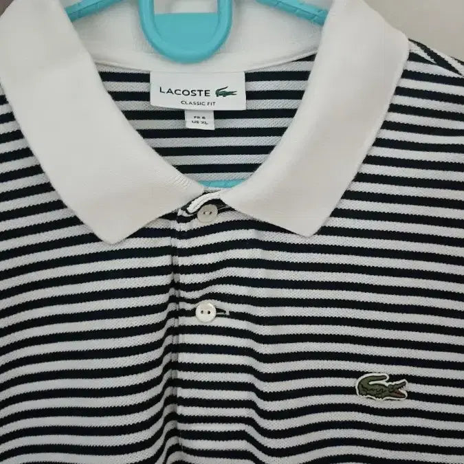 [BUNJANG] Lacoste Striped Short-Sleeve Polo Shirt / 라코스테 스트라이프 반팔 카라티