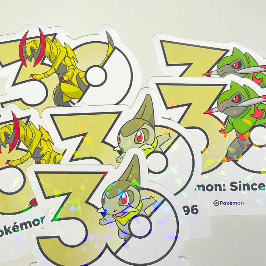 [BUNJANG] Pokemon 30th Anniversary Logo Sticker Set - Torkoal, Haxorus / 포켓몬 30주년 로고 스티커 터검니 엑스라이즈 진화 세트