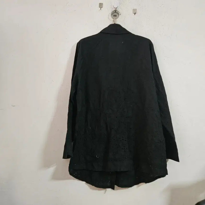 [BUNJANG] Black Long Shirt Blouse / 블랙 롱 셔츠 블라우스