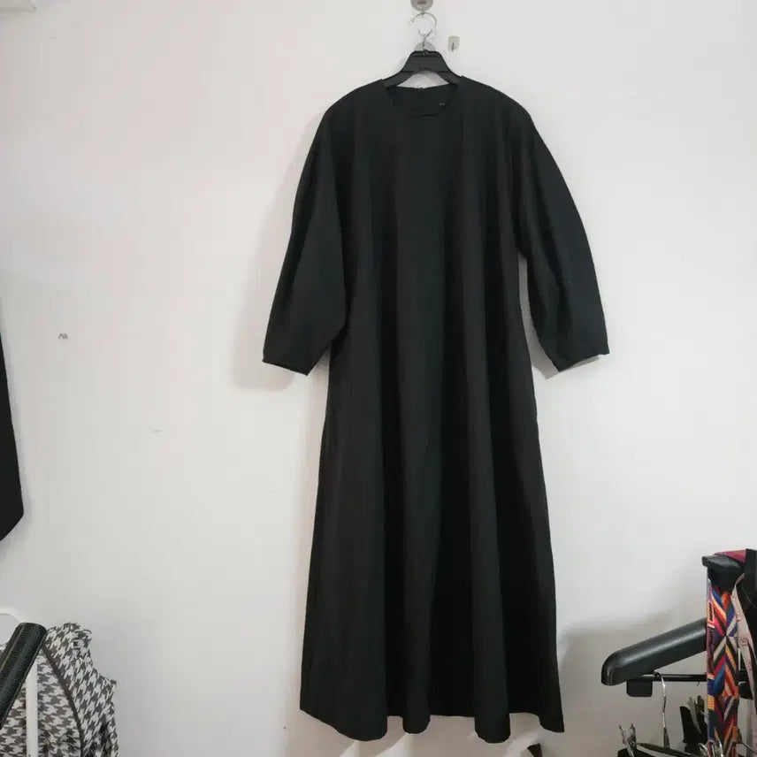 [BUNJANG] Black Long Sleeve Dress / 블랙 롱 원피스 7부 소매