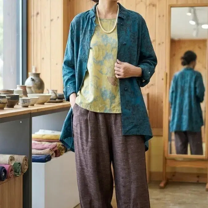 [BUNJANG] Natural Dyed Jacquard Inyeon Jacket / * 천연염색 자갸드 인견 자켓    ( 새 상 품 )