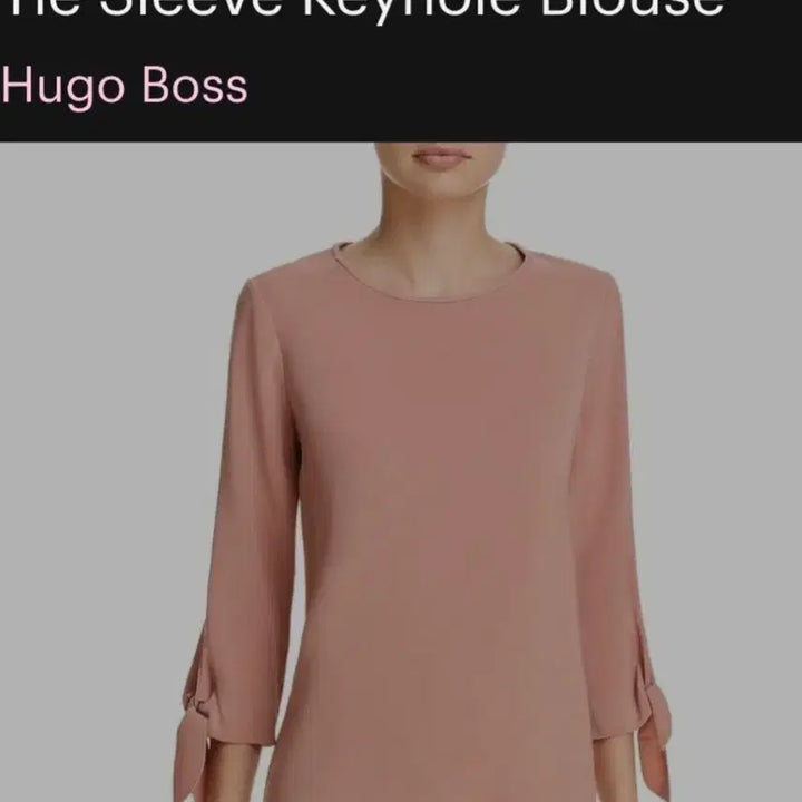 [BUNJANG] Hugo Boss 7-Sleeve Spandex Blouse with Ribbon Detail / (새상품)휴고보스 7부소매 리본 스판 블라우스