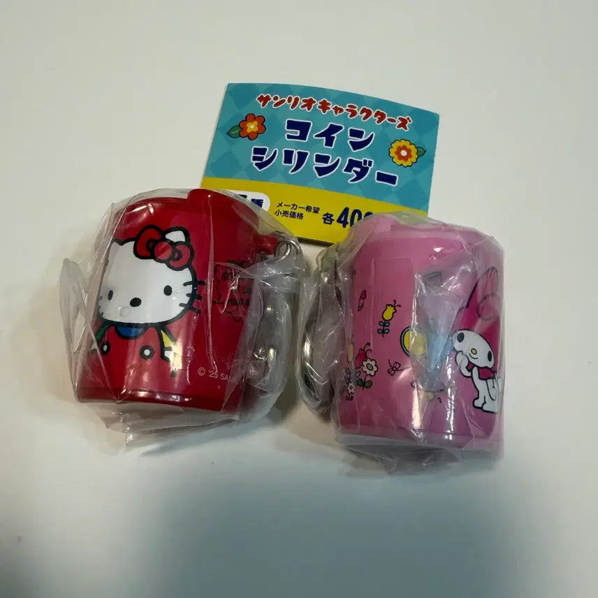 [BUNJANG] Sanrio Hello Kitty &amp; My Melody Coin Cylinder Set / 5/22-23 발송) 산리오 키티 마이멜로디 코인 실린더 2종 세트